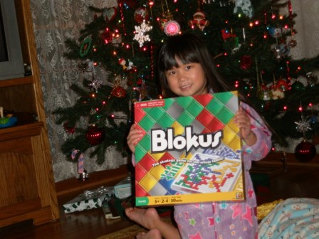 Kasen with some of her presents